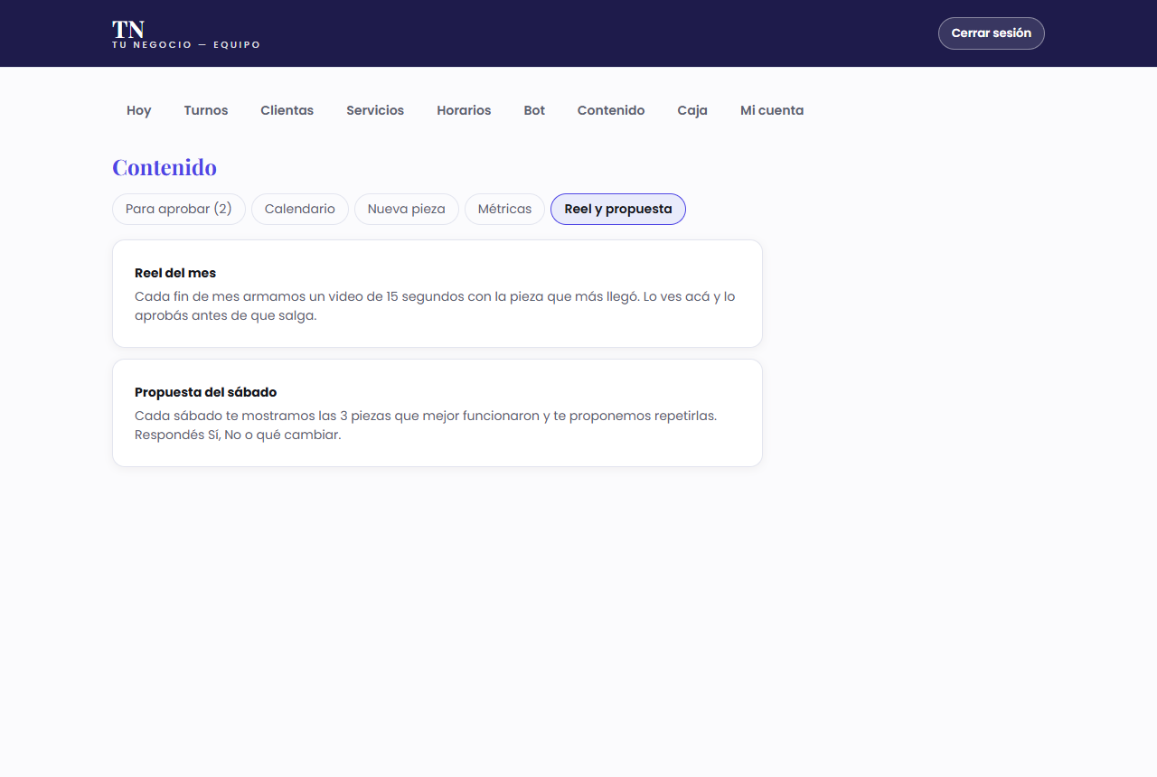 Propuesta del mes: pantalla de ejemplo